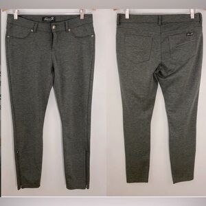7 seven grey pants with leather detail casual fall skinny classic boho $80